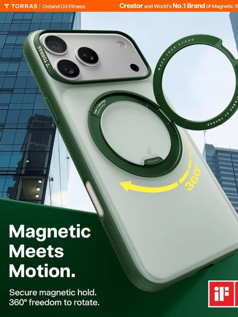 TORRAS 360° Magnetic Stand Case for iPhone 17 Pro MagSafe Rotating Kickstand